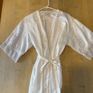 Vintage Christian Dior White Lace Accent Robe